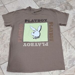 PLAYBOY Brown T-Shirt with Iconic Logo
